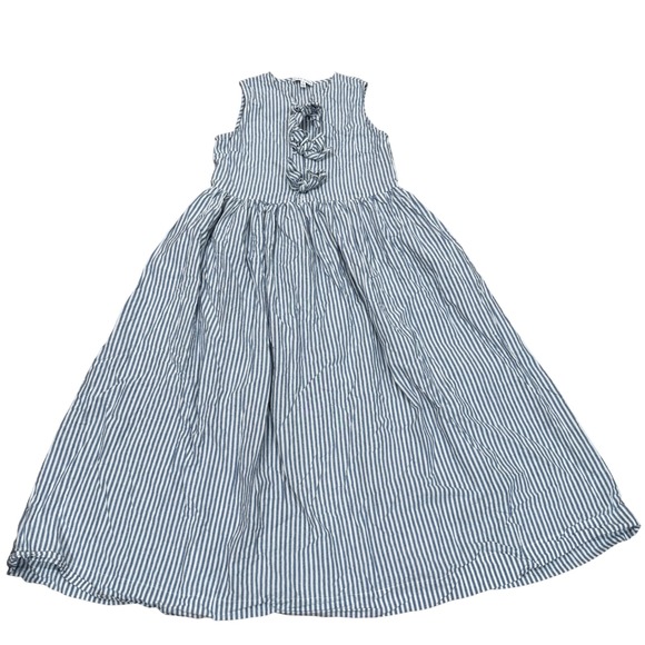 Miou Muse Dresses & Skirts - Miou Muse Tessa Stripe Bow Tie Dress Blue White Sleeveless Midi Small Coastal